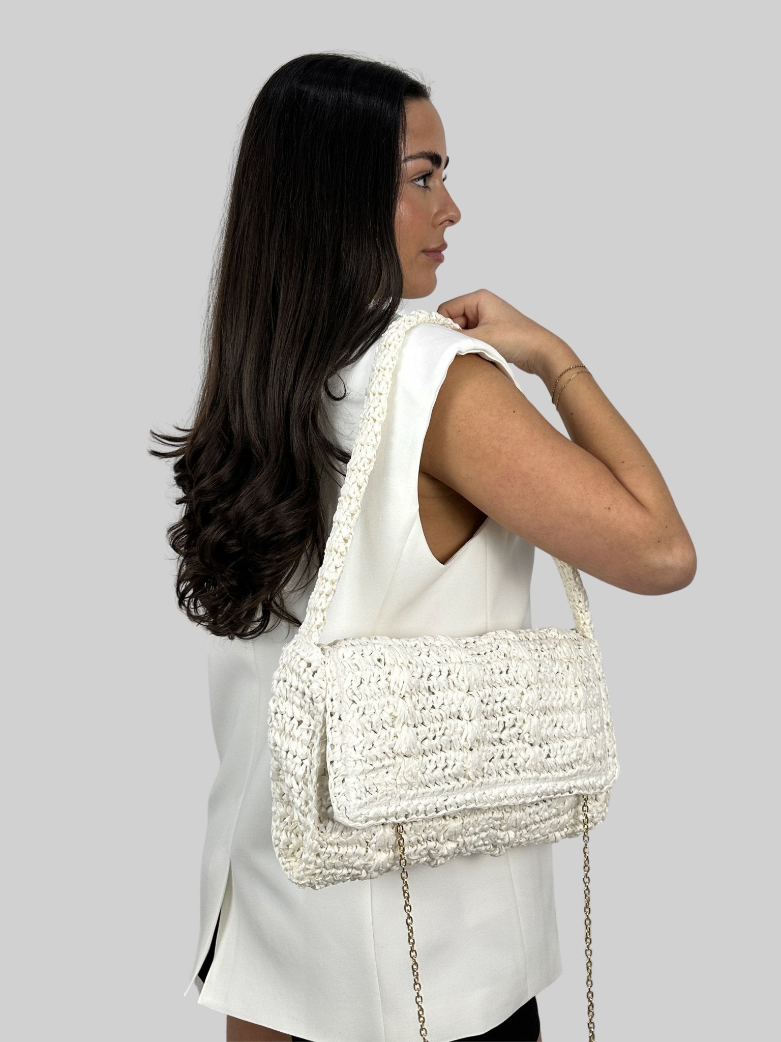 Cora Woven Straw Shoulder Bag - Vamp Official