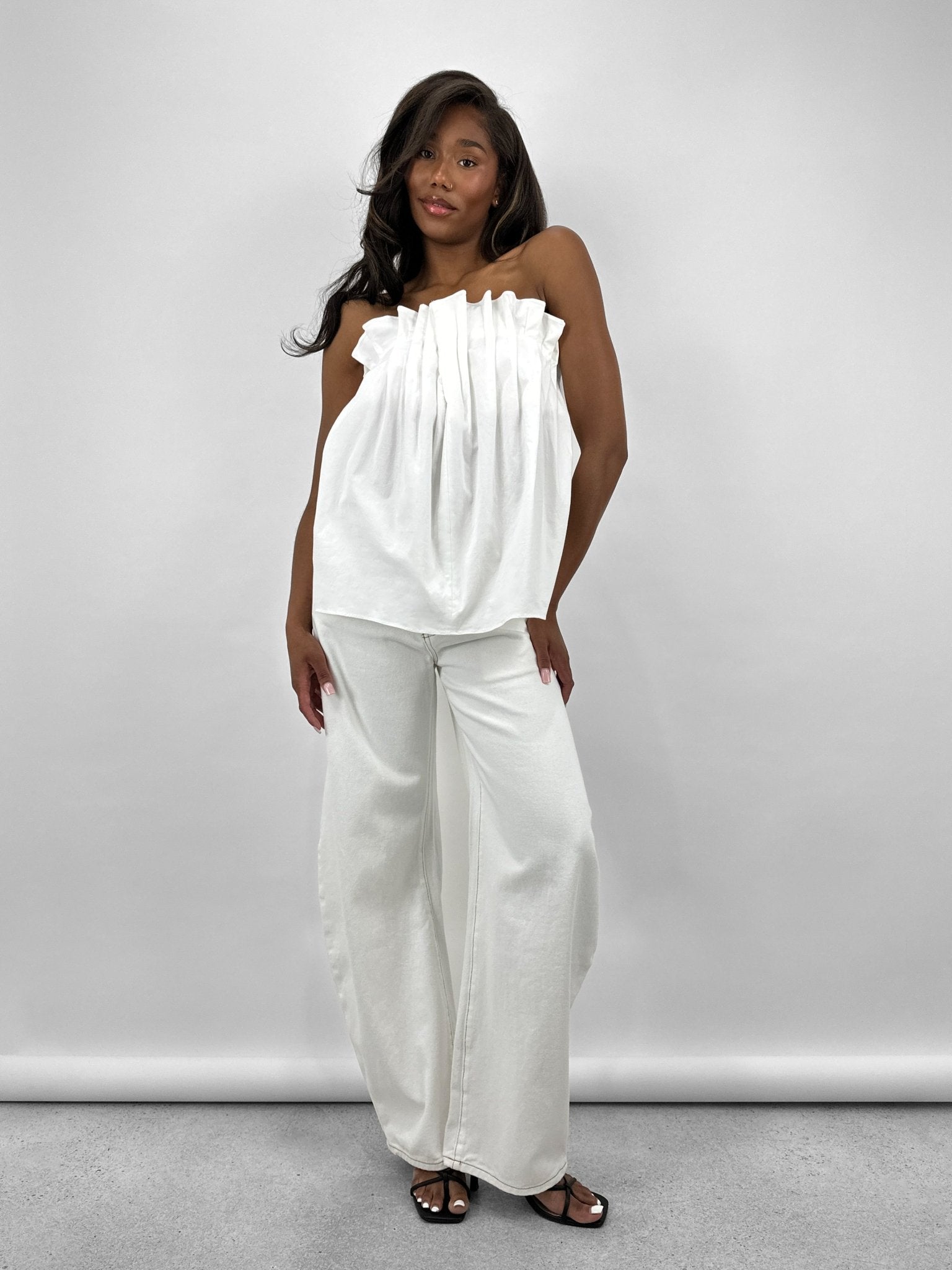 Pleated Drape Strapless Top - Vamp Official