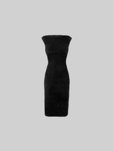 Fuzzy Wide Shoulder Midi Dress