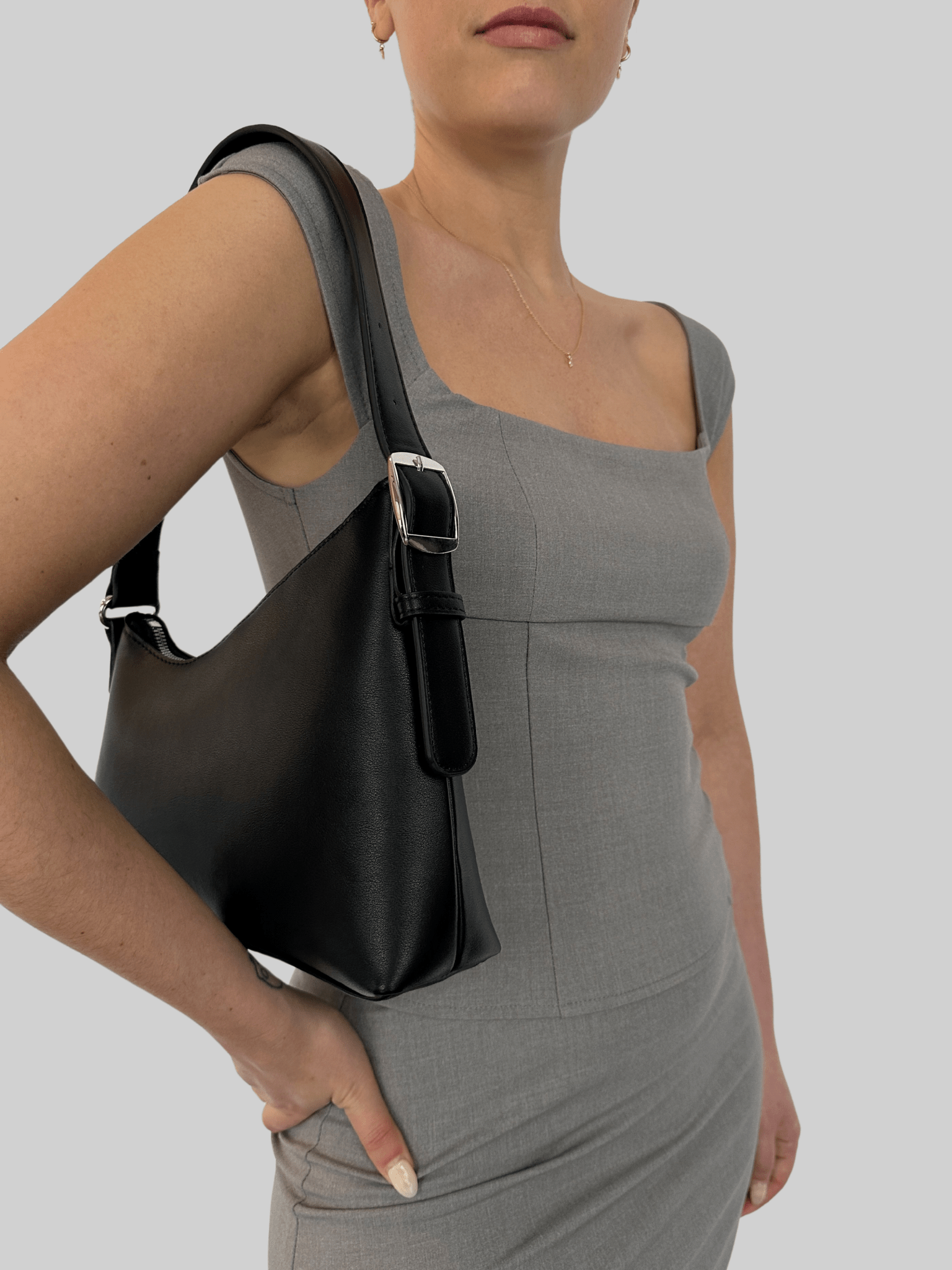 Ashton Asymmetrical Vegan Leather Shoulder Bag - Vamp Official