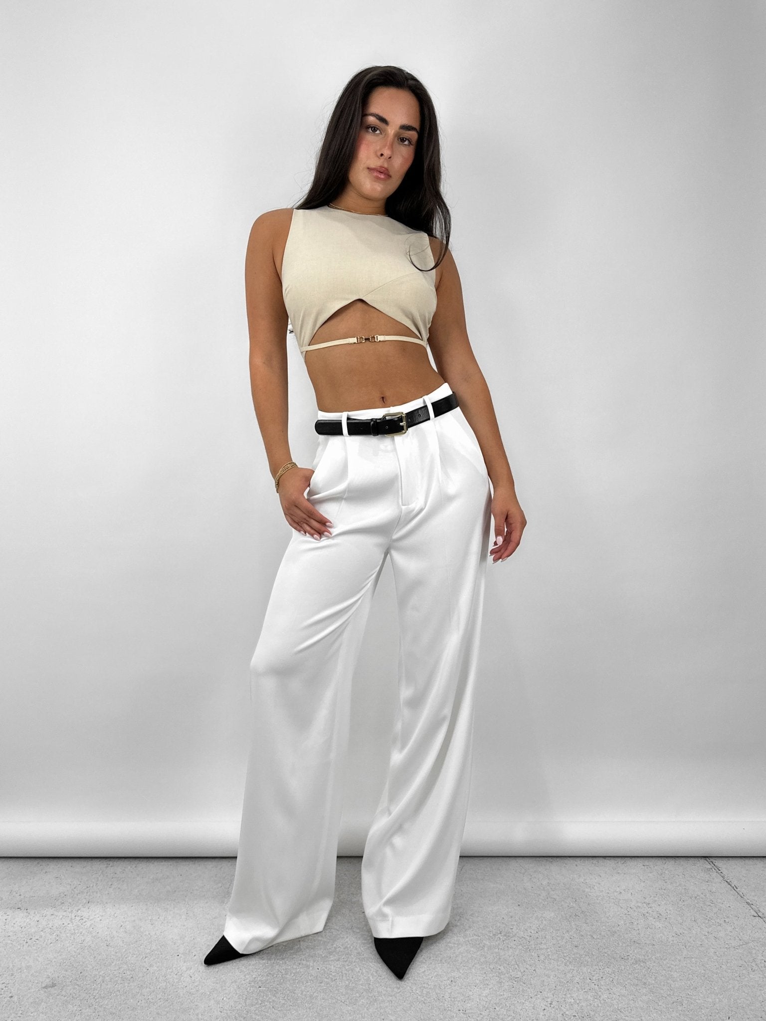 Clasp Waist Detail Ultra Crop Tank - Vamp Official
