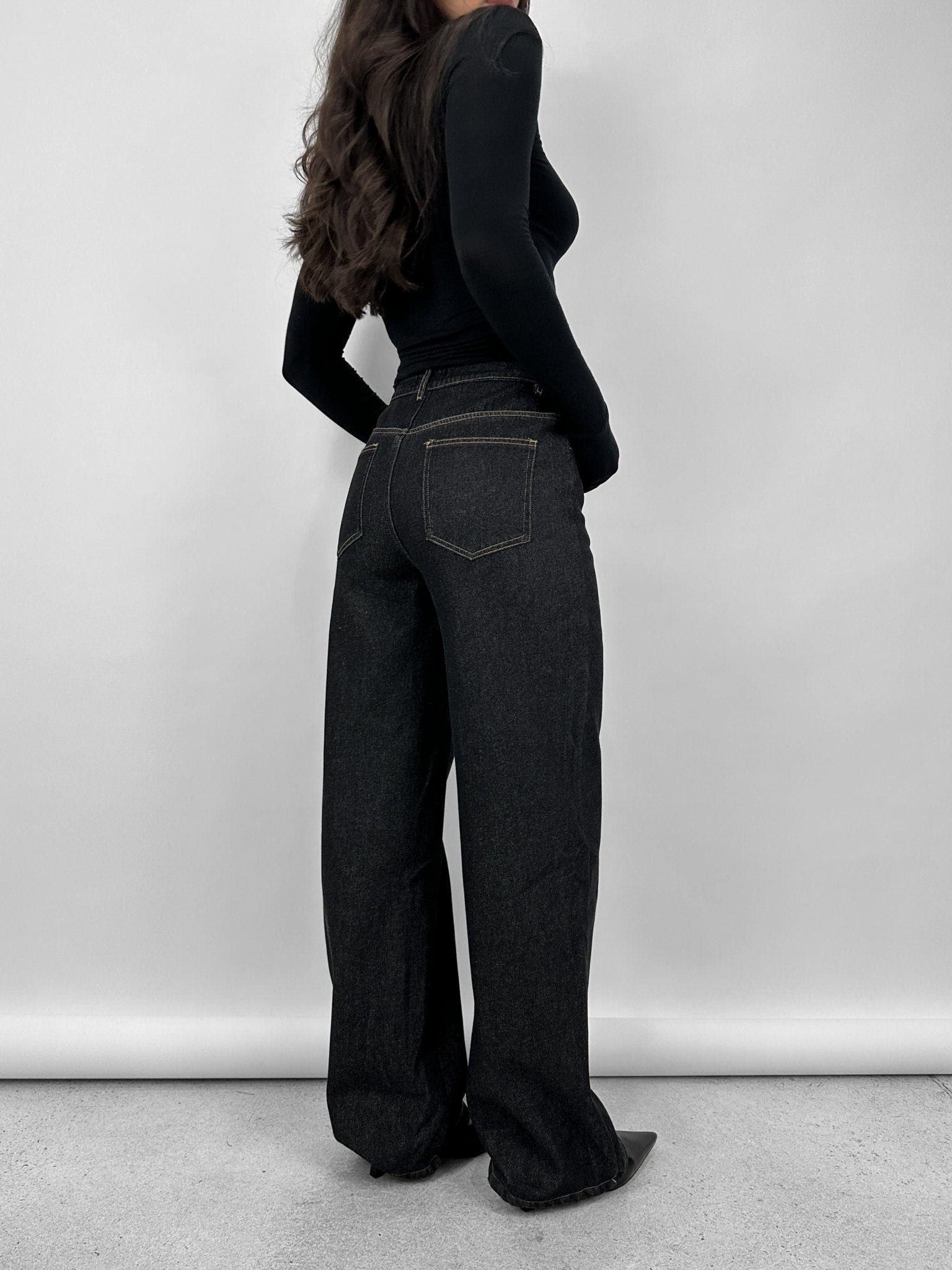Fleece Lined Thermal Wide Leg Jeans - Vamp Official