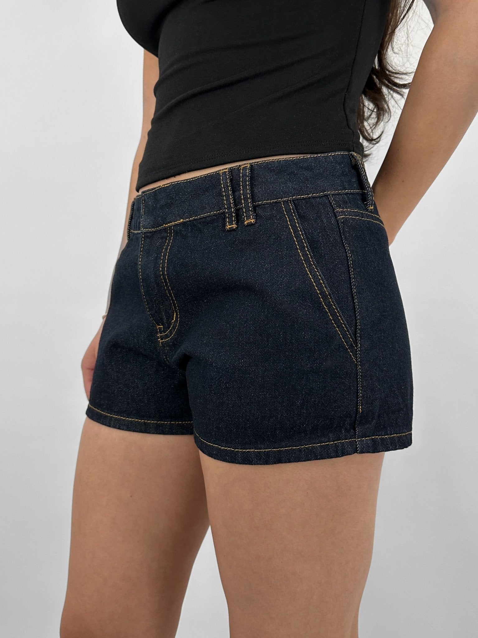 Mid Rise Micro Mini Denim Shorts - Vamp Official