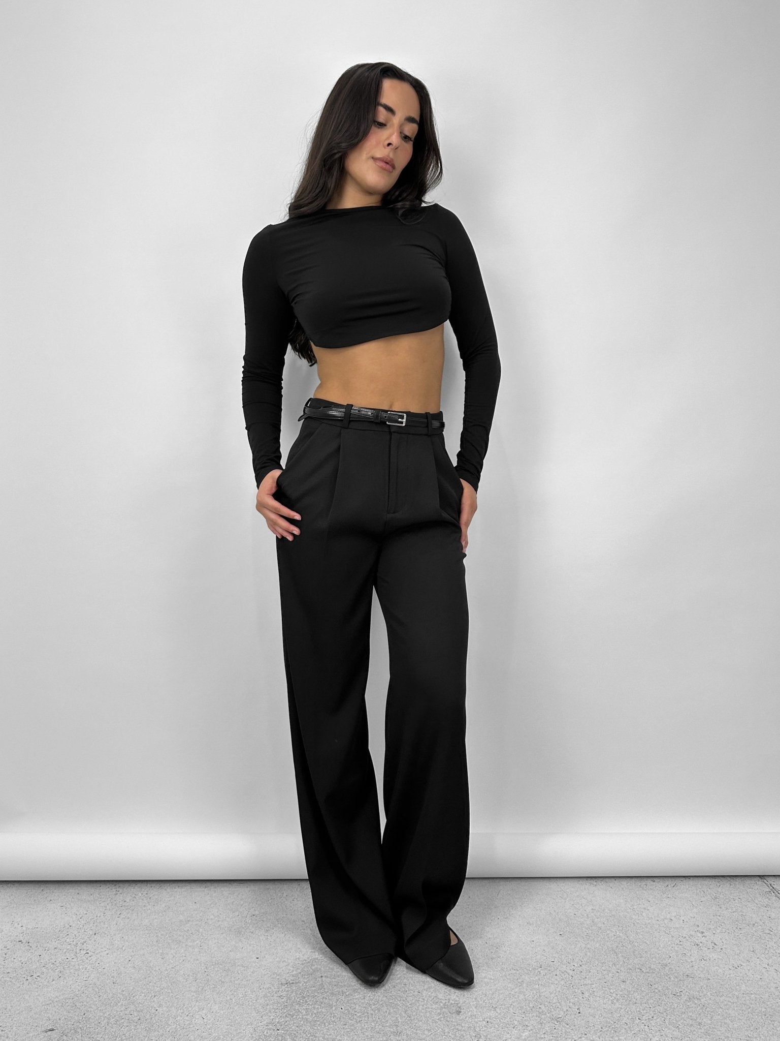 Open Back Cropped Long Sleeve - Vamp Official