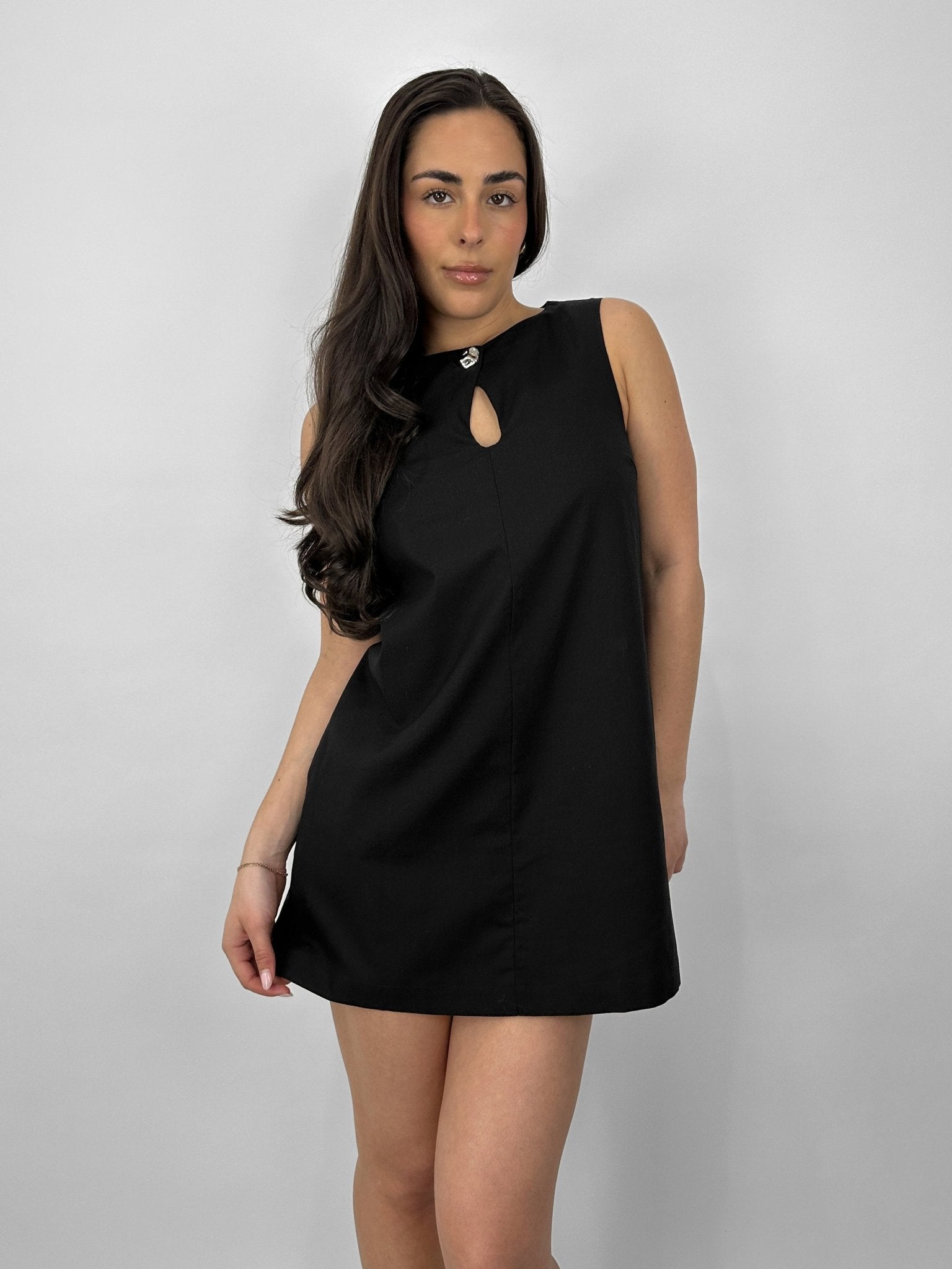 Organic Button Keyhole Shift Dress - Vamp Official