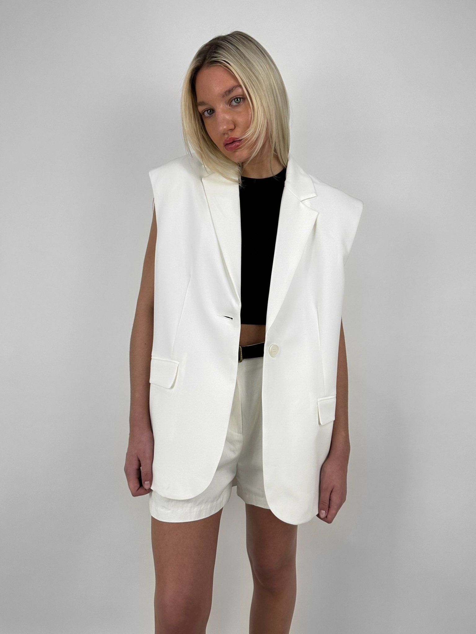 Oversized Structured Blazer Vest - Vamp Official