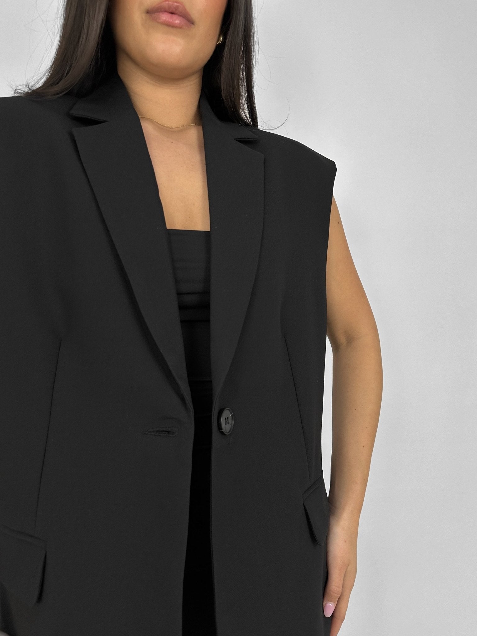 Oversized Structured Blazer Vest - Vamp Official