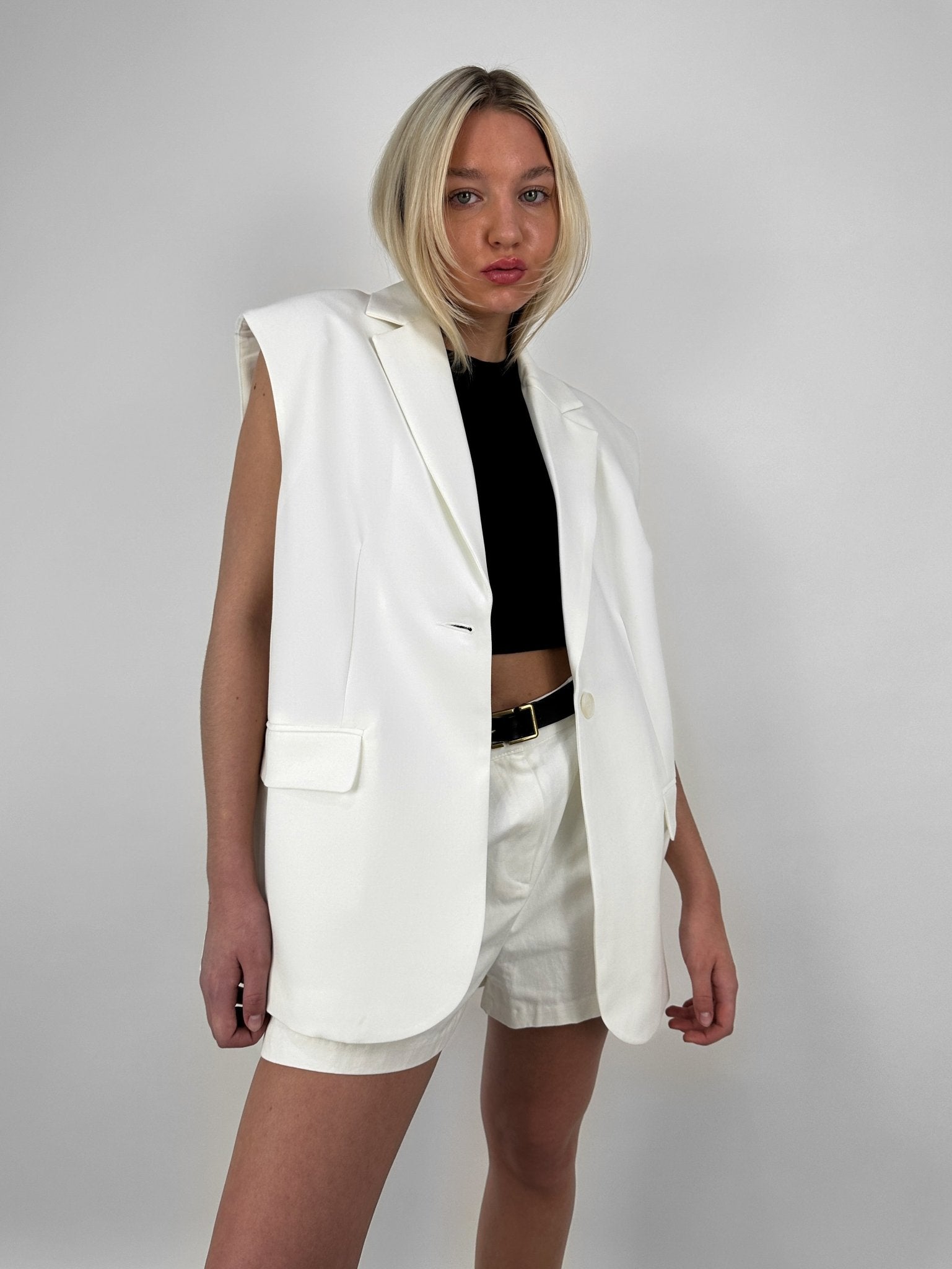 Oversized Structured Blazer Vest - Vamp Official