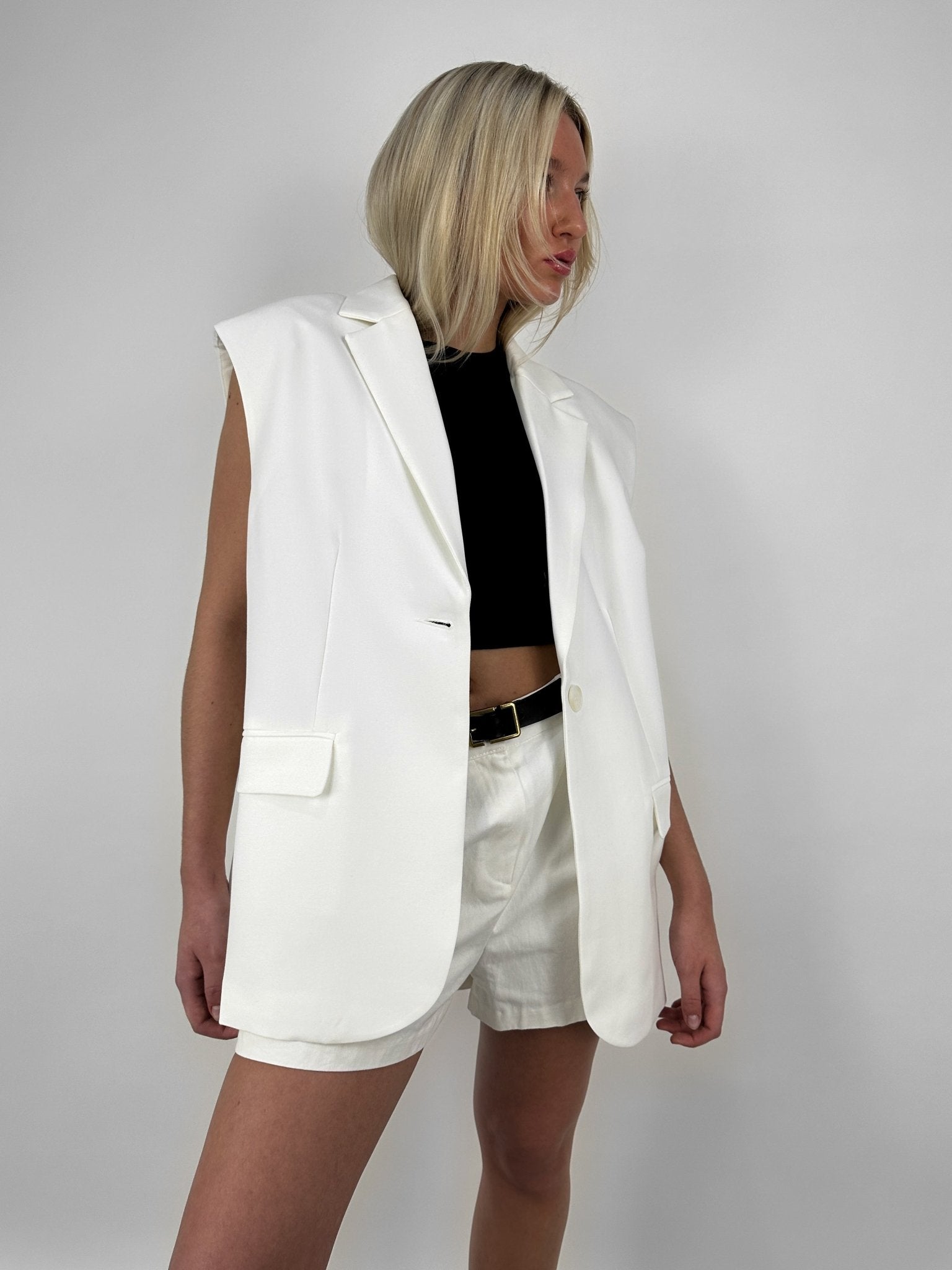Oversized Structured Blazer Vest - Vamp Official