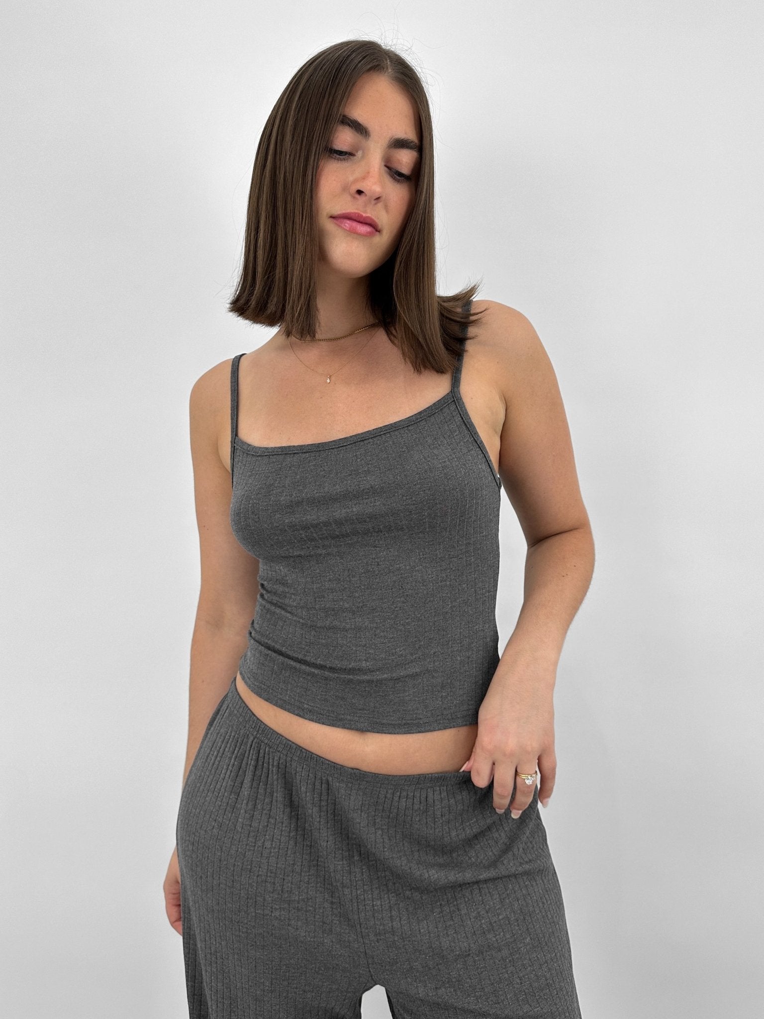 Ribbed Scoop Neck Tank - Vamp Official