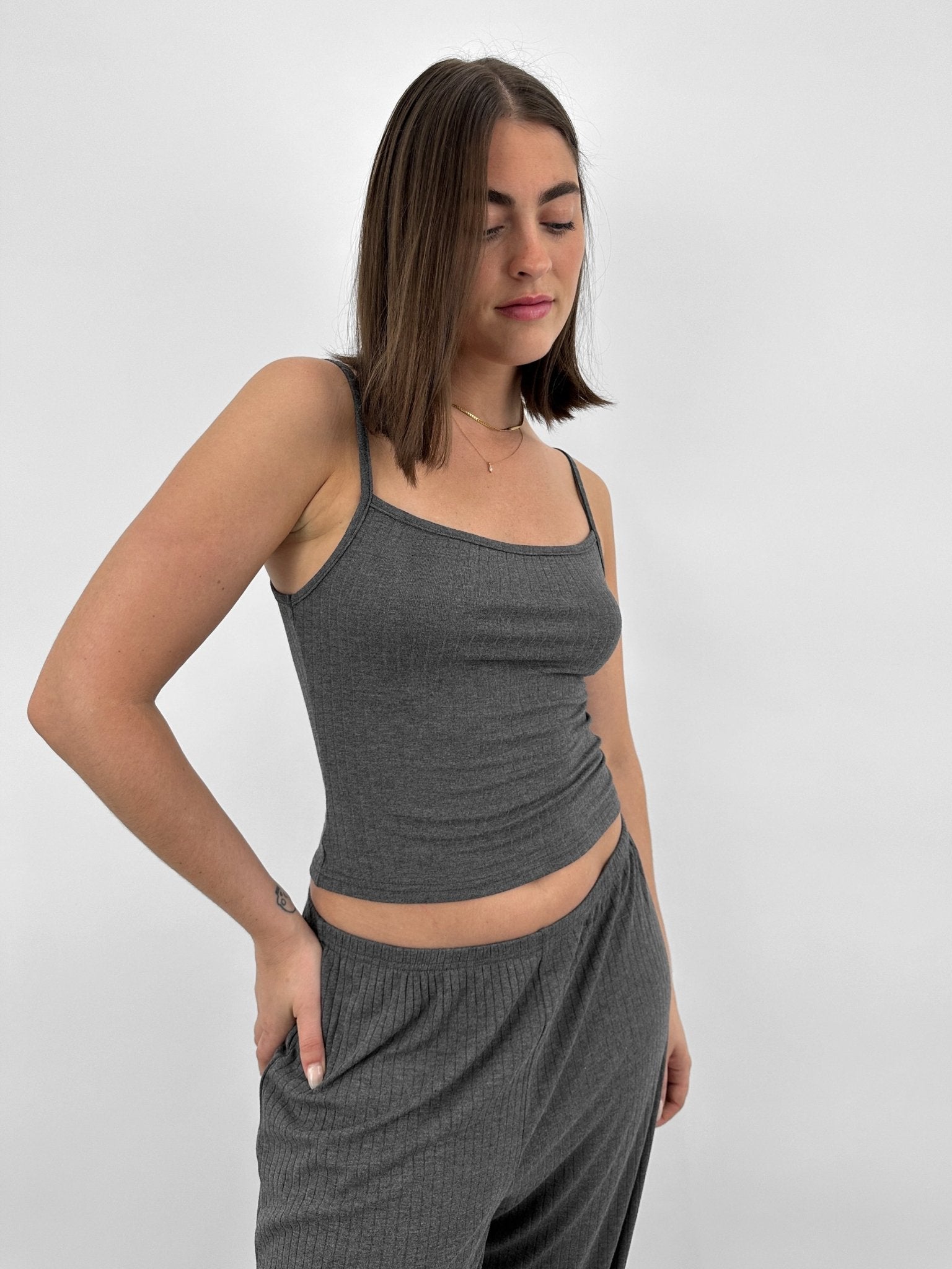 Ribbed Scoop Neck Tank - Vamp Official