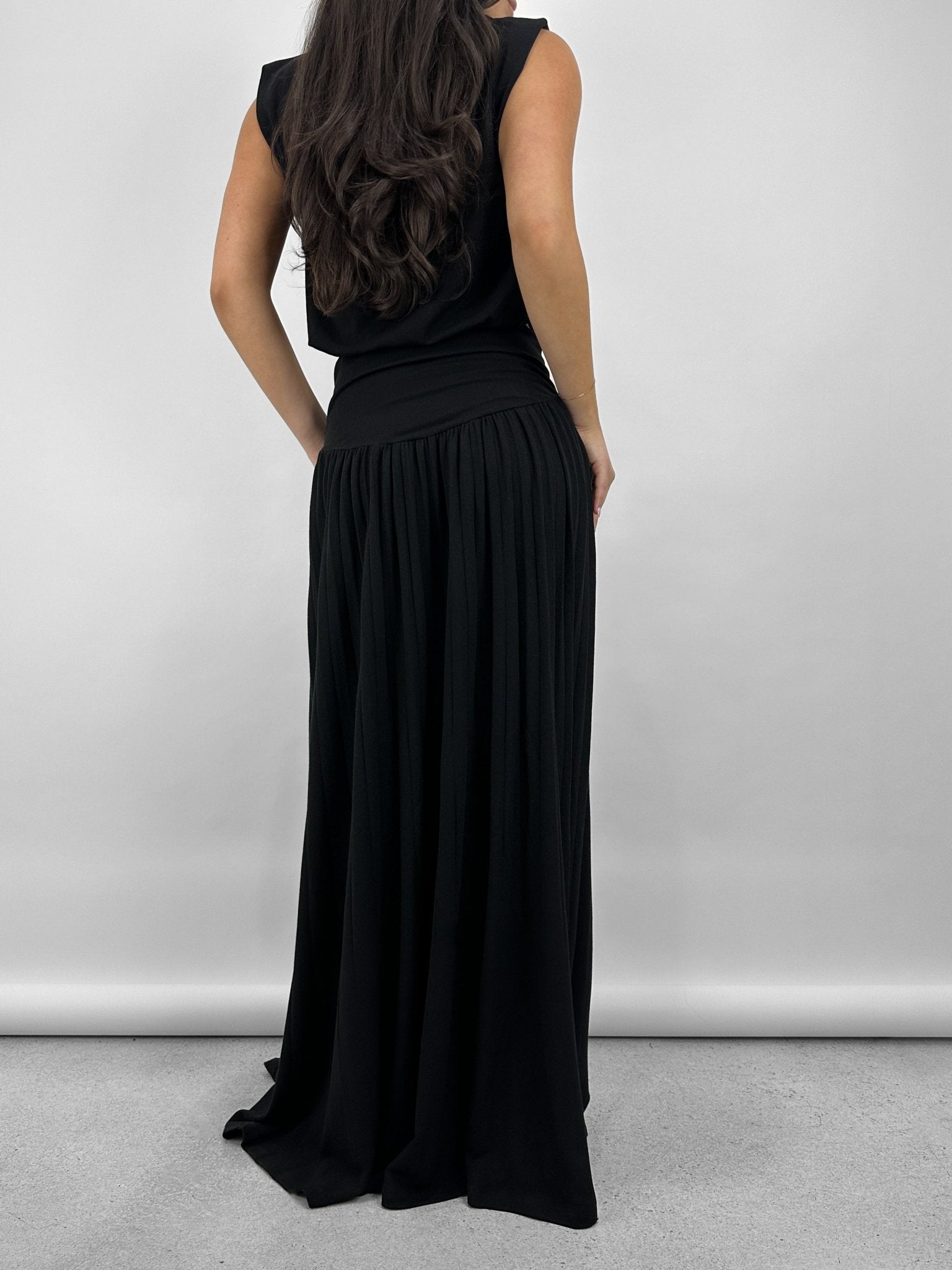 Ruche Waist Pleated Maxi Skirt - Vamp Official