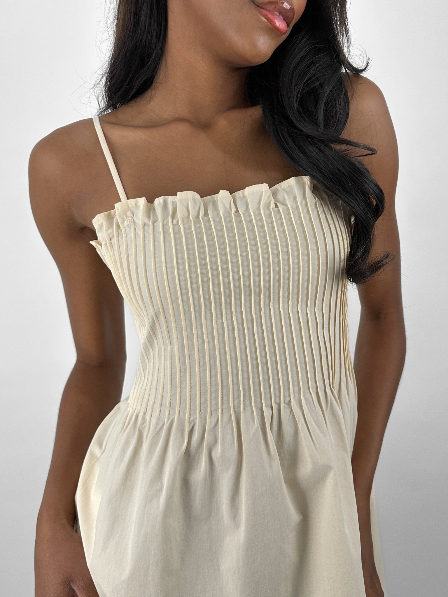 Ruffle Trim A - Line Mini Dress - Vamp Official