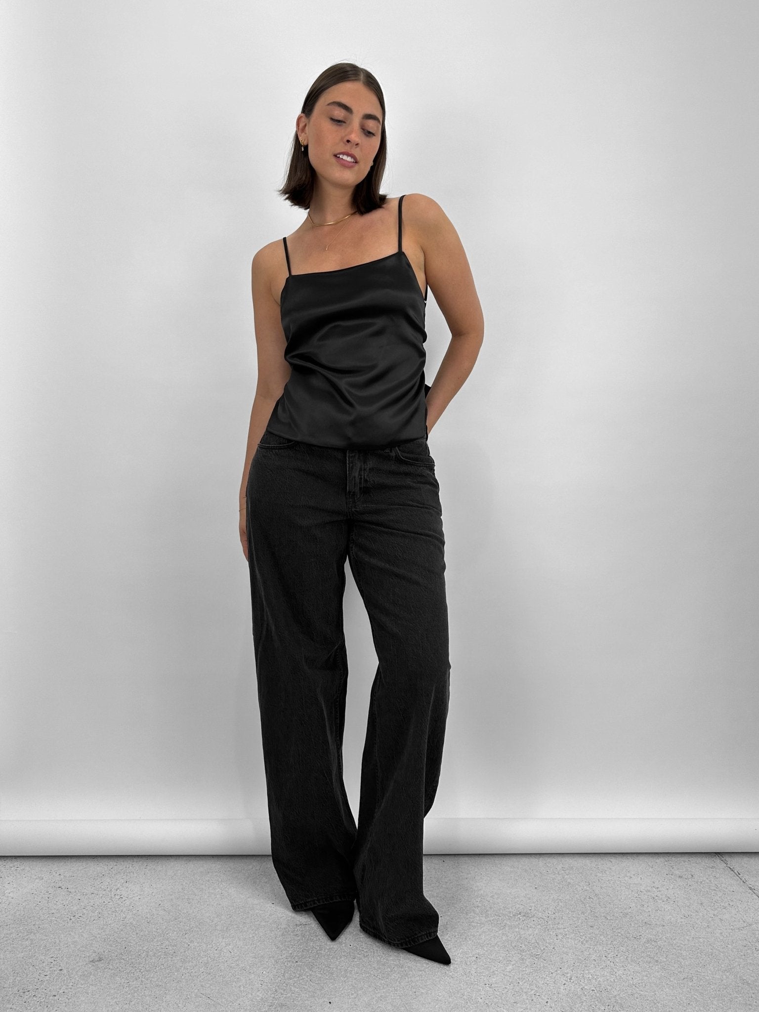 Satin Open Tie Back Bow Tank - Vamp Official