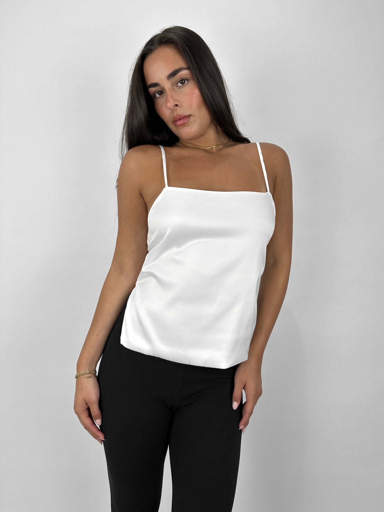 Satin Open Tie Back Bow Tank - Vamp Official