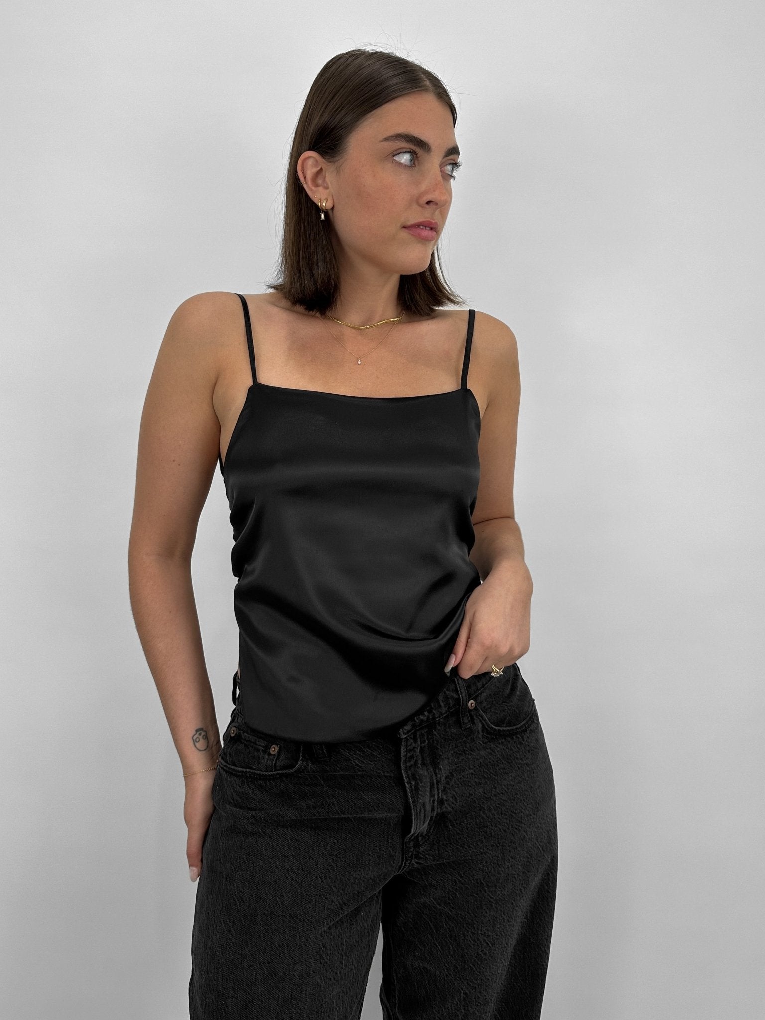Satin Open Tie Back Bow Tank - Vamp Official