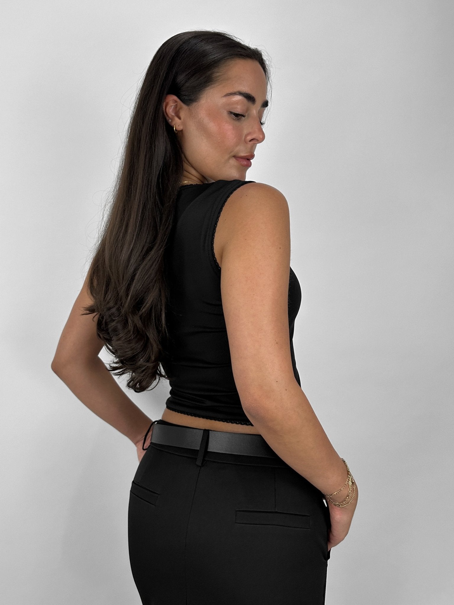 Scalloped Edge Tapered Wide Strap Tank - Vamp Official