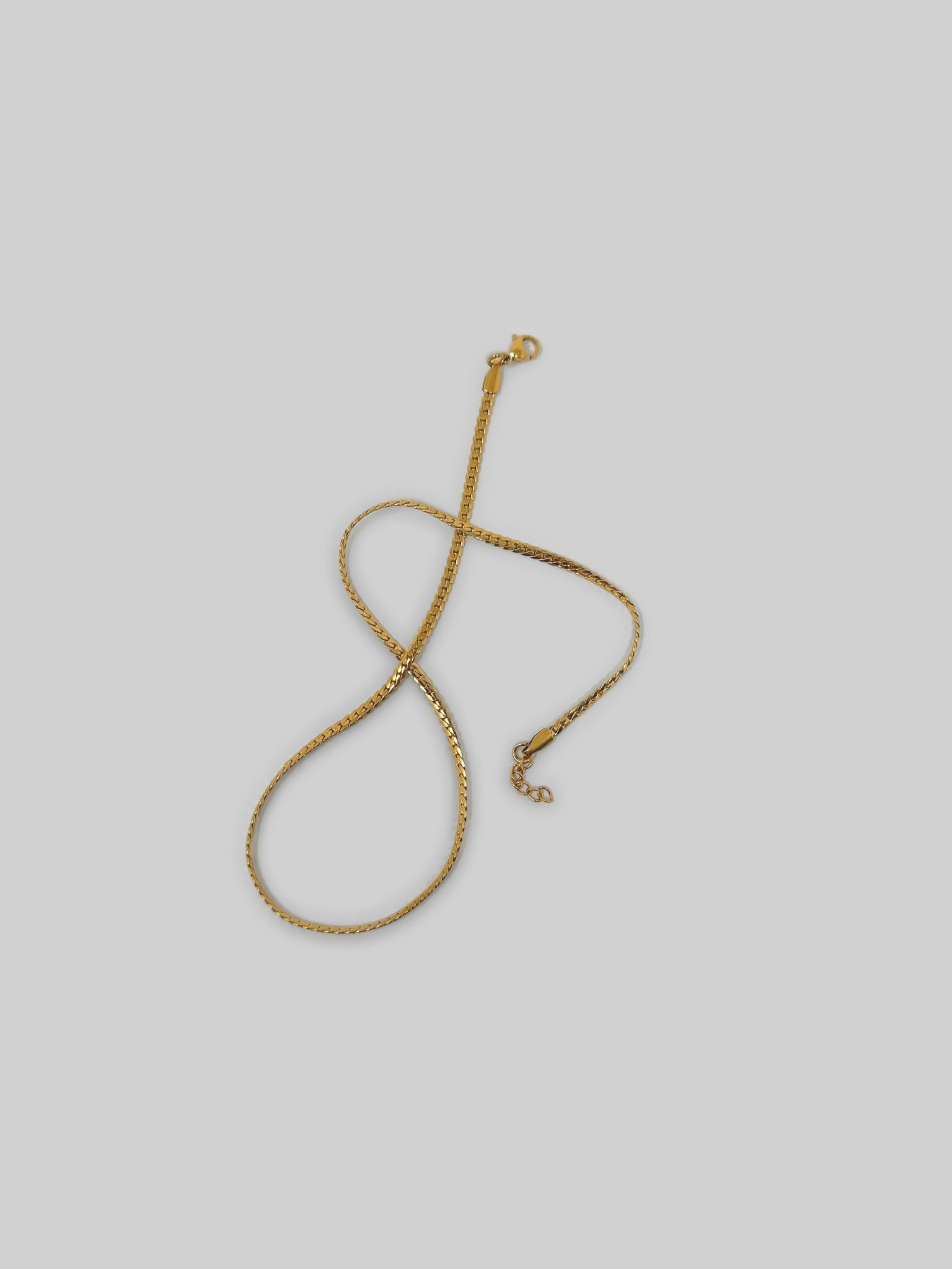 Thin Flat Curb Chain Necklace - Vamp Official