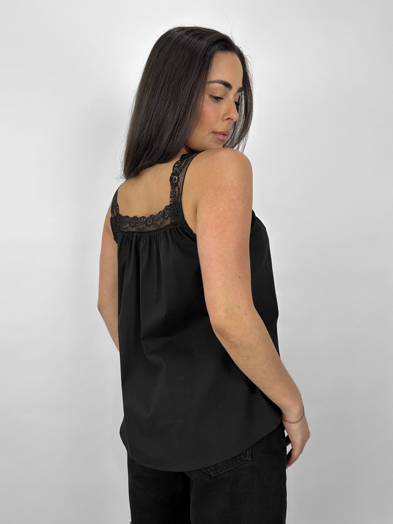 V Neck Lace Trim Tank - Vamp Official