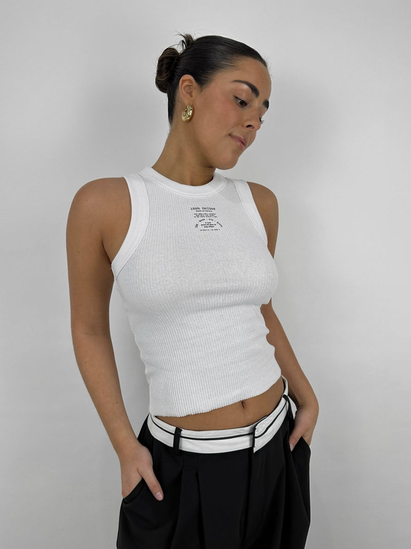 100% Ohioan Tank In White - Vamp Official