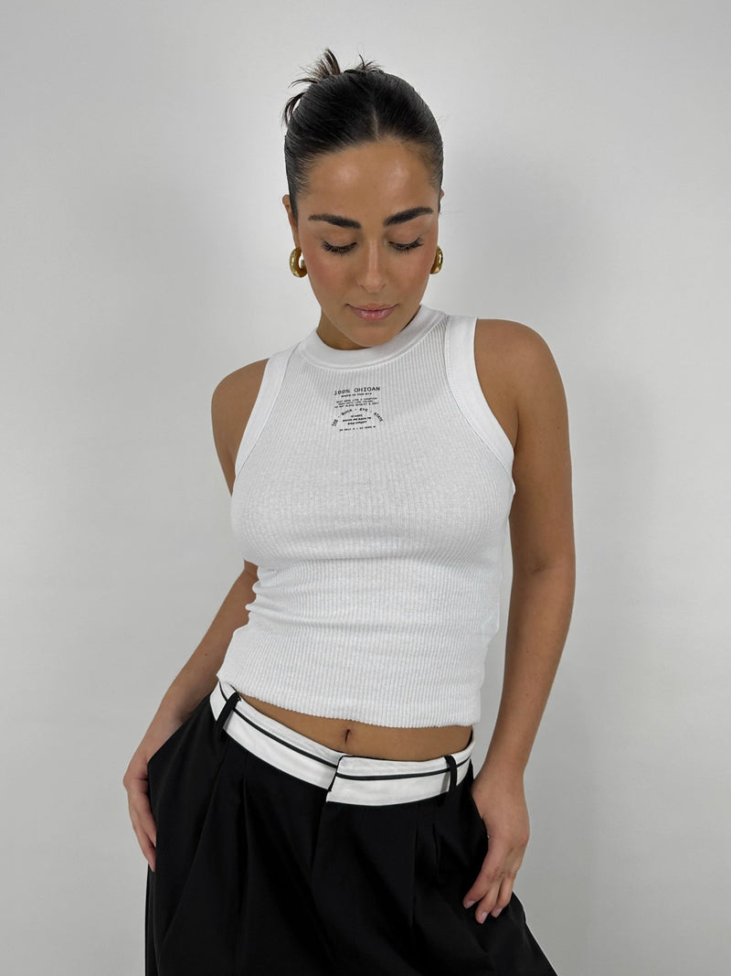 100% Ohioan Tank In White - Vamp Official