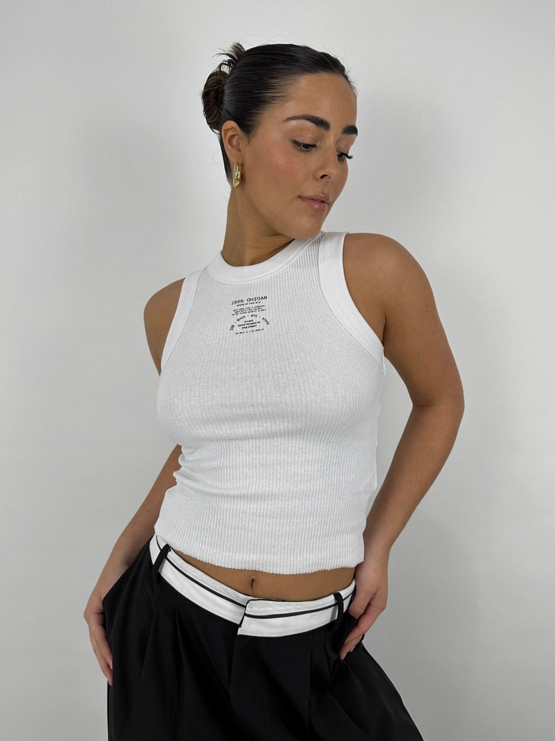 100% Ohioan Tank In White - Vamp Official