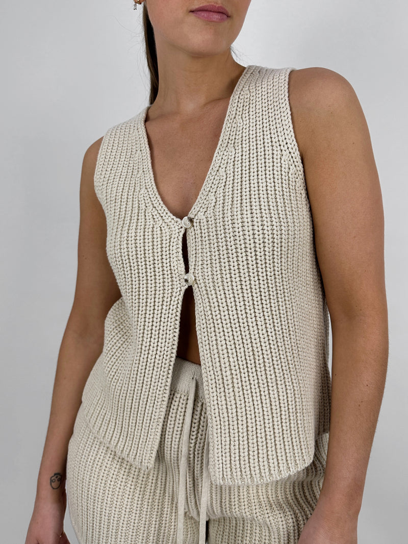 Chunky Knit Vest & Short Set