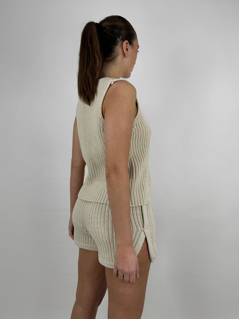 Chunky Knit Vest & Short Set