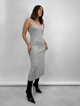 A-Line Cable Knit Midi Dress - Vamp Official