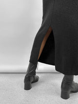 Back Slit Tube Top Knit Midi Dress - Vamp Official