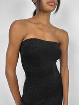 Back Slit Tube Top Knit Midi Dress - Vamp Official