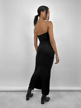 Back Slit Tube Top Knit Midi Dress - Vamp Official