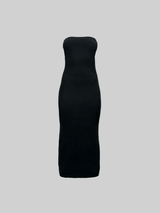 Back Slit Tube Top Knit Midi Dress - Vamp Official