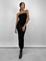 Back Slit Tube Top Knit Midi Dress - Vamp Official