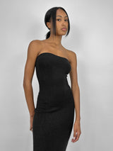 Back Slit Tube Top Knit Midi Dress - Vamp Official
