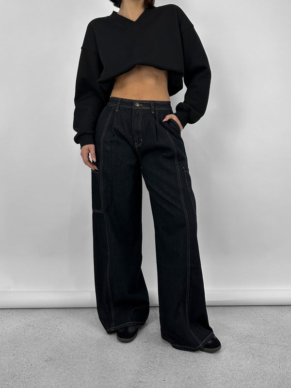 Baggy Wide Leg Cargo Jeans - Vamp Official