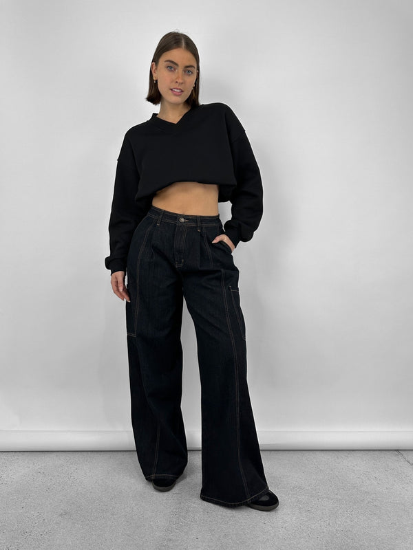 Baggy Wide Leg Cargo Jeans - Vamp Official