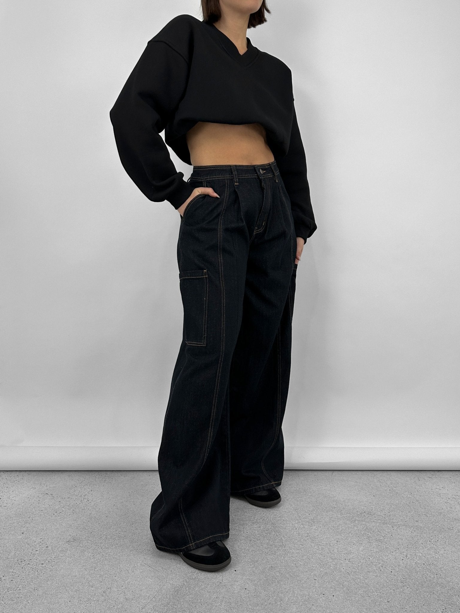 Baggy Wide Leg Cargo Jeans - Vamp Official
