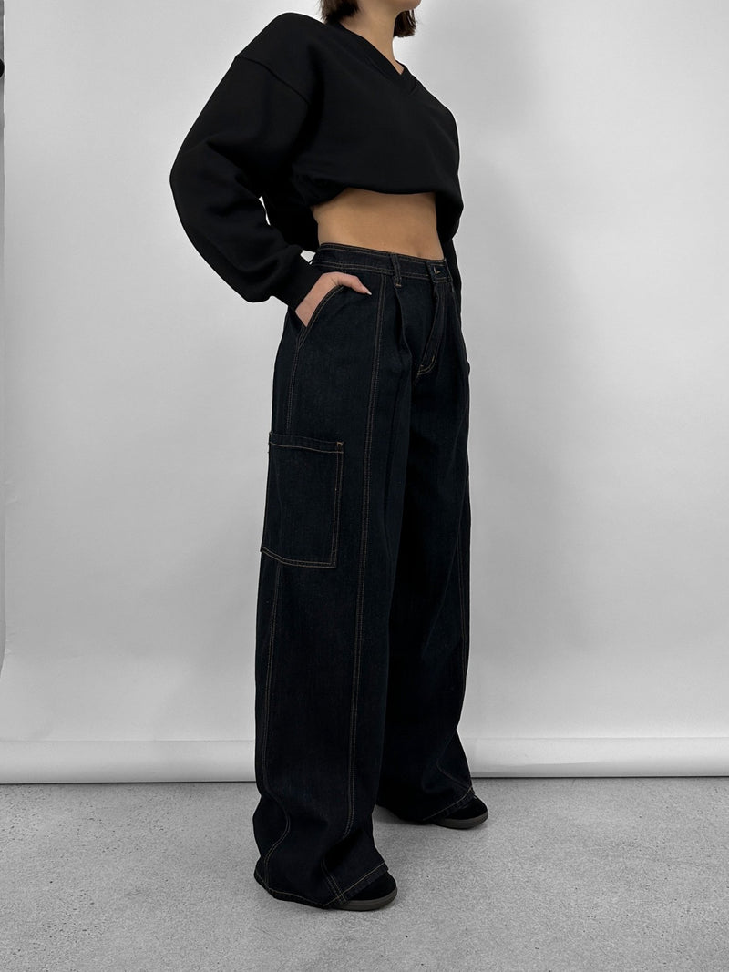 Baggy Wide Leg Cargo Jeans - Vamp Official
