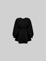 Banded Waist Long Sleeve Knit Dress - Vamp Official