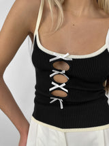 Bow Detail Cut Out Tank - Vamp Official