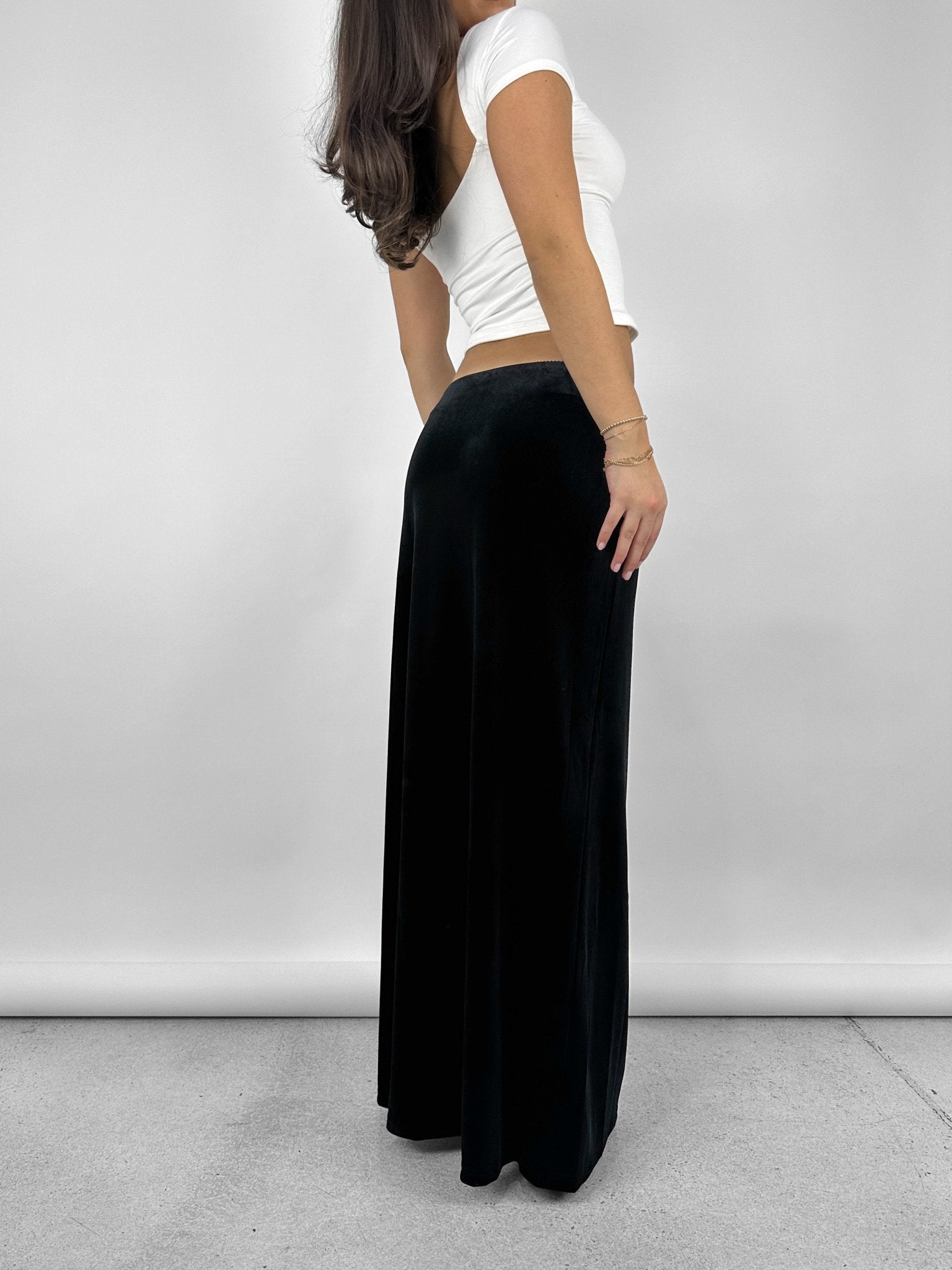 Bow Detail Velvet Midi Skirt - Vamp Official