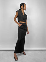 Boxy Wrap Pinstripe Vest Top - Vamp Official