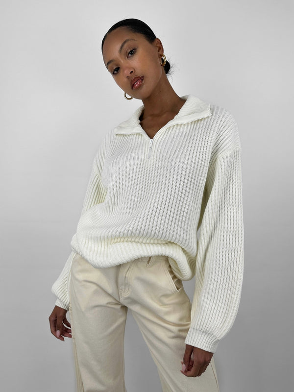 Chunky Knit Quarter Zip - Vamp Official