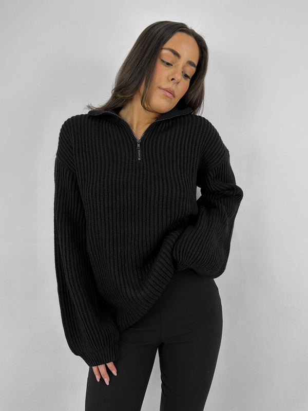 Chunky Knit Quarter Zip - Vamp Official