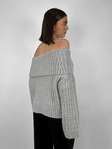 Chunky Off The Shoulder Knit Sweater - Vamp Official