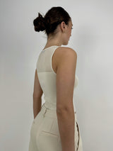 Contrast Mesh Sweetheart Neck Tank - Vamp Official