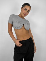 Crew Neck Cropped Underwire Tee - Vamp Official