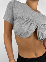 Crew Neck Cropped Underwire Tee - Vamp Official