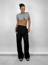 Crew Neck Cropped Underwire Tee - Vamp Official